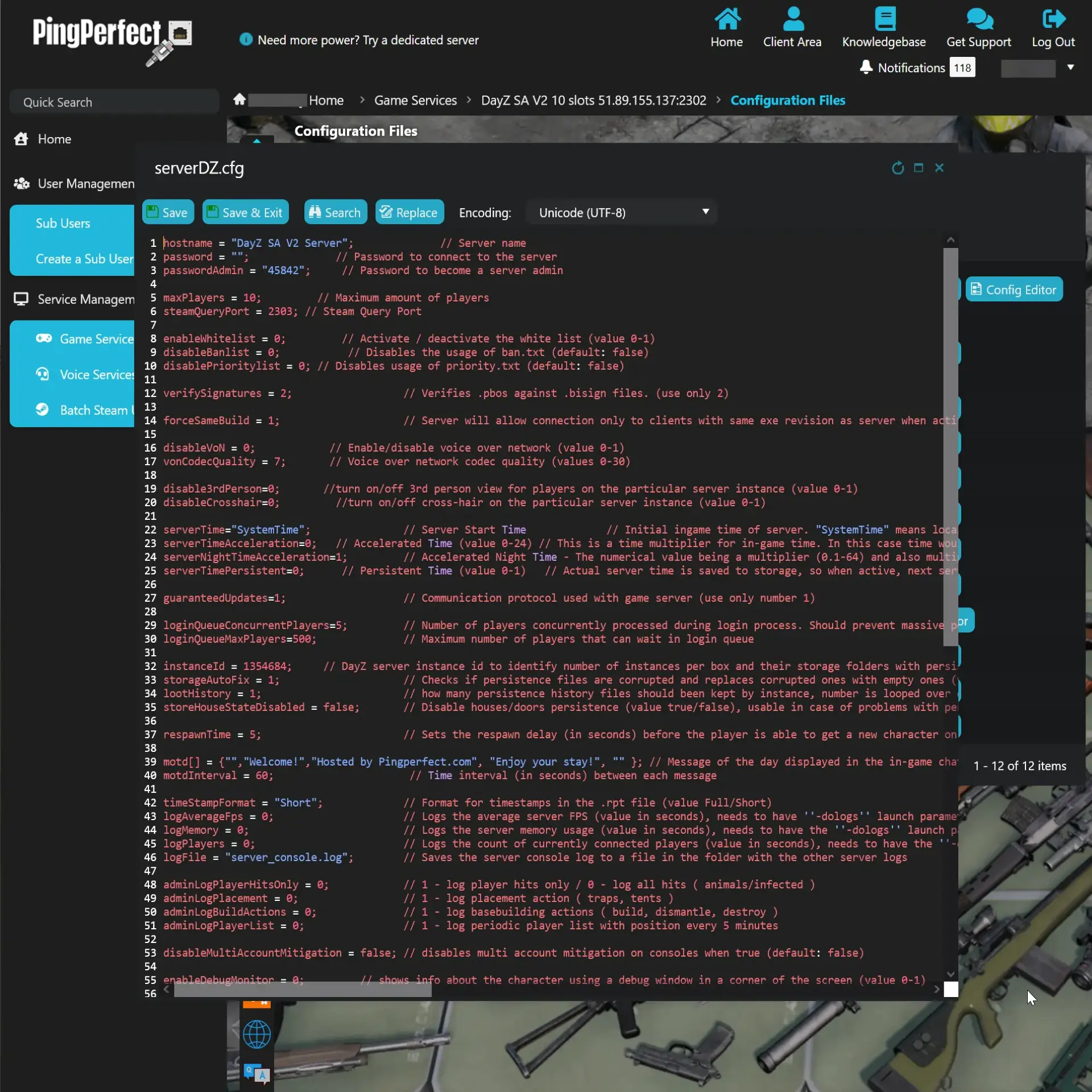 Gamepanel Configuration File Text Editor Image